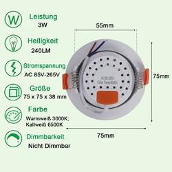 10X LED Spot Einbaustrahler Set Einbauleuchte Deckenleuchte Strahler 3W 5W 7W