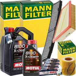 MANN INSPEKTIONSPAKET+6L CASTROL 5W-30 ÖL passend für BMW X1 E84 xDrive 20/28i