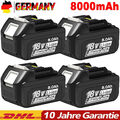 4x 18V 8000mAH Akku Für Makita BL1850 BL1830 LXT BL1860B Led Anzeige +Ladegerät