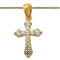 Baby Taufe Kinder Kommunion Zirkonia Kreuz Echt Gold 333 mit Silber 925 Kette