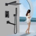 Unterputz Duscharmatur iBox Duschsystem Regendusche Kopfbrause Duschset Schwarz