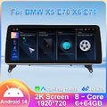 12.3" Android 14 Autoradio CarPlay 8-Core 64G GPS Navi für BMW X5 E70 X6 E71 CCC