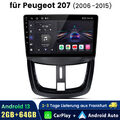 2+64G Android13 Carplay Autoradio GPS DAB SWC RDS wifi Für Peugeot 207 2006-2015