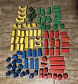 Großes Paket 3 Bunte Holzbausteine Kleinkinder 97 Steine Raster 2,5x2,5 x 2,5 cm