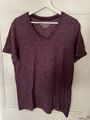 Tommy Hilfiger V-Ausschnitt Regular Violett T-Shirt Herren Größe L