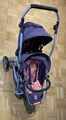 Puppenwagen lila Doppelsitzer für 2 Puppenkinder BAYER CHIC 2000 Tandem Buggy