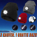 Wintermütze Warme Strickmütze Beanie Mütze Dehnbar Mit Herausnehmbare LED Licht