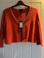 Simon Jeffrey Damen Verzierte Strickjacke Gr. L Paprika Orange Neu Mit Etikett