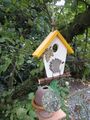 Vogelfutterstation Meisenknödelhalter Winterdeko Futterhalter Holz Haus klein