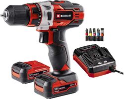 Einhell Akku Bohrschrauber TE-CD 12/1 Li 2x2,0Ah inkl Ladegerät und Bit Set 2G 