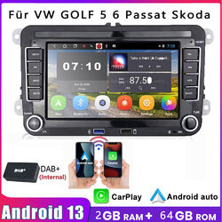 7" Autoradio DAB Android 13 GPS Navi WiFi Für VW GOLF 5 6 Passat Touran Tiguan