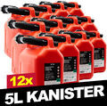 12x 5L BENZINKANISTER RESERVEKANISTER  AUSGIEßER KRAFTSTOFF DIESEL KANISTER ROT