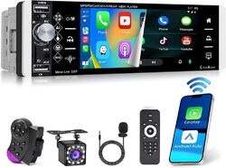 5" 1DIN Autoradio Apple Carplay Android Auto USB AUX IN FM BT SD TF MP5 + Kamera
