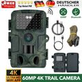 WIFI Wildkamera,60MP 4K FULL HD Nachtsicht Outdoor Wasserdicht Tierkamera 4MP