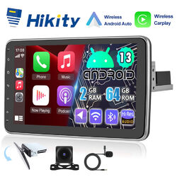 10.1" 1 DIN Android 13 Autoradio Apple Carplay mit GPS Navigation RDS WiFi 2+64G