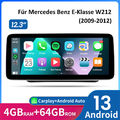 8-Kern GPS 12.3" IPS Navi Android 13 Autoradio DAB+ Mercedes-Benz E-Klasse W212