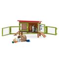 42420 FARM WORLD Kaninchenstall 16 Teile Spielset mit 3 Kaninchen Tierfiguren...