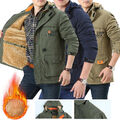 Herren Winterjacke Warmer Fleecejacke Kapuzen Sweatjacke Windbreaker gefüttert