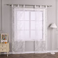 2er Gardinen mit Schlaufen Flächenvorhänge Voile Schiebegardinen Transparent Set
