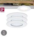 Paulmann LED Einbauleuchte Nova Coin Set Weiß Matt 3x6W Starr Ip44 nur 3cm Tiefe