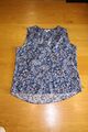 ÄRMELLOSE BLUSE GRÖSSE 44 (40) DUNKELBLAU MIT BLUMEN VON ESPRIT