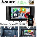 2+32GB Android 13 Autoradio GPS Navi Carplay WIFI Für Smart Fortwo 451 2010-2015