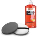 500ml SONAX AUTOPOLITUR AUTO POLITUR LACK LACKPFLEGE + HAND POLIERPAD Ø 20cm SET