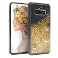 Für Samsung Galaxy S10e Glitzer Hülle Flüssig Silikon Case Handy Cover Soft Gold