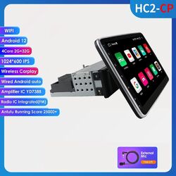 1 Din Abnehmbarer Android 13 DAB+ Autoradio GPS Wifi RDS CarPlay Navi 10.1" 32GB