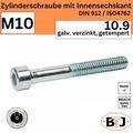 DIN 912 -10.9-M10 Zylinderschrauben mit Innensechskant galv. verzinkt, getempert