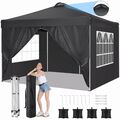 Gartenzelt Pavillon 3x3m Gartenpavillon Faltbar Pop up Partyzelt mit 4 Sandsack