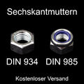 Sechskantmuttern Stopmuttern DIN 934 985 verzinkt M5 M6 M8 M10 M12 M14 M16 Stahl