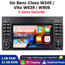 1+32G BT CarPlay Autoradio Für Mercedes-Benz A/B Klasse Sprinter Viano W639 W245