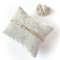 Satin - Armband mit Perle / champagner beige & gold / minimalistisch / Freundin