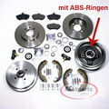 Bremsscheiben Set belüftet vorne Bremstrommel ABS Ringe hinten für VW Golf III