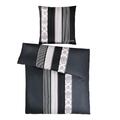 JOOP! Mako Satin Bettwäsche Ornament Stripes 4022/9 schwarz 135x200 cm