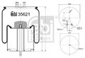 FEBI BILSTEIN Federbalg Luftfederung 35621 für RENAULT PREMIUM MAGNUM KERAX