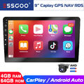 9" Apple Carplay Android 13 Autoradio GPS NAV RDS Touch Screen 4+64G 2DIN Kamera