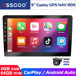 9" Apple Carplay Android 13 Autoradio GPS NAV RDS Touch Screen 4+64G 2DIN Kamera