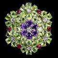 925 Sterlingsilber Ring Birne Amethyst Peridot Rhodolith Edelstein Schmuck Eu 8