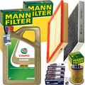 MANN INSPEKTIONSPAKET+4L CASTROL 5W-40 MOTORÖL passend für OPEL ASTRA G 65-90 PS