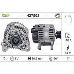 VALEO Generator Lichtmaschine 110A 14V für Skoda Roomster Audi A2 VW Golf V