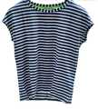 Street One Damen T-Shirt mit Streifenmuster, Blau, Gr. 36