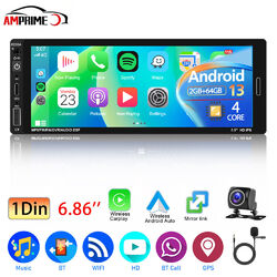 6.86 Zoll Apple Carplay 1 Din Autoradio 2G+64G Android 13 GPS Navi WiFi +Kamera