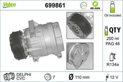 VALEO Kompressor, Klimaanlage 699861 für OPEL RENAULT