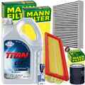 MANN FILTER FILTERSET+FUCHS 5W40 ÖL für LANCIA YPSILON FIAT 500 PANDA 169