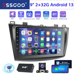 DAB+ 2+32G Autoradio Android13 CarPlay GPS Navi RDS Kamera Für Mazda 3 2010-2013