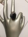 Traumhafter RING v. Swarovski- Schwarz m. Silber - Steinchen Gr. 58-60 - NW