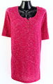 T-Shirt Gr. 44/46 Pink/Weiß Damen Kurzarmshirt Bluse Oberteil Neu