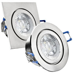 LED Bad Einbaustrahler 230V 5W flach Spots Set Decken Leuchte IP44 dimmbar MARE